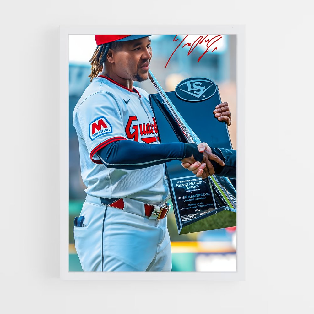 Poster Jose Ramirez – affiche Baseball (vue 3)